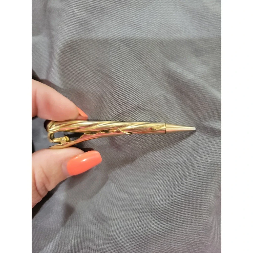 ANSON mechanical pencil tie clip with red jeweled end